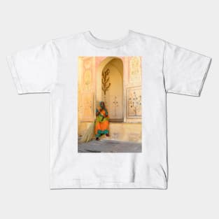 Workers in Amer Fort 01 Kids T-Shirt